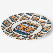 1970年代ヒッパイバンレトロヴィンテージスタイル誕生日 ペーパープレート (アングル)