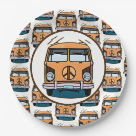 1970年代ヒッパイバンレトロヴィンテージスタイル誕生日 ペーパープレート