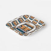 1970年代ヒッパイバンレトロヴィンテージスタイル誕生日 ペーパープレート (傾斜あり)