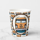 1970年代ヒッパイバンレトロヴィンテージスタイル誕生日 紙コップ (正面)