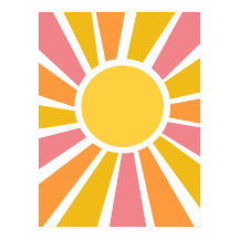 1970年代ヒッピーモダン日が差すことポスター