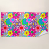 1970年代フラワーパワー ビーチタオル (正面)