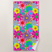 1970年代フラワーパワー ビーチタオル (正面)