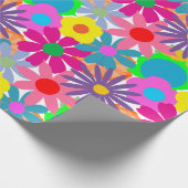 1970年代フラワーパワー ラッピングペーパー (角)