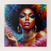 1970年代ブラックウーマンアフログラムアートポップ・アートのパズル ジグソーパズル (縦)