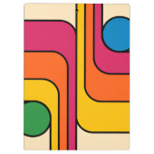 1970年代レトロスタイルの幾何学模様 クリップボード (裏面)