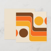 1970年代レトロスタイルの幾何学模様 招待状 (正面/裏面)