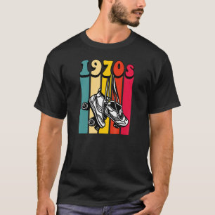 1970年代レトロヴィンテージスタイルヒッピーDISCOローラースカート Tシャツ