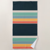 1970年代レトロヴィンテージストライプ ビーチタオル (正面)