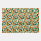 1970年代レトロ花柄 キッチンタオル (横)