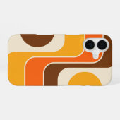 1970年代レトロ風幾何学デザイン iPhone 16ケース (裏面横)