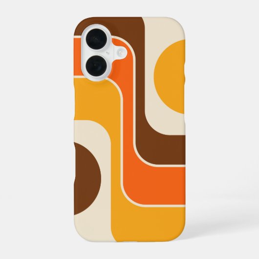 1970年代レトロ風幾何学デザイン iPhone 16ケース (裏面)