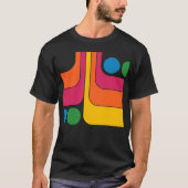 1970年代レトロ風幾何学デザイン Tシャツ (正面)