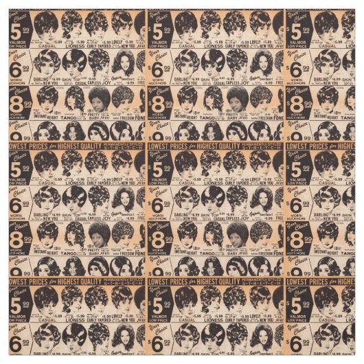 1970年代初期のかつら広告 ファブリック (見本)