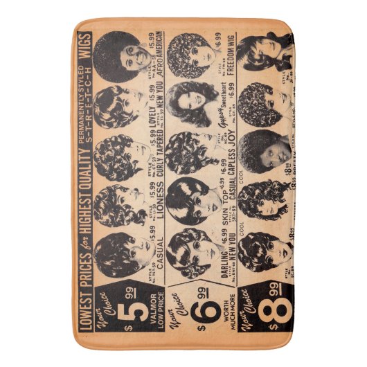 1970年代初期のウィッグ広告 バスマット (正面縦)