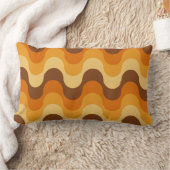 1970年代半モダンば波のパターンストライプ ランバークッション (ブランケット)