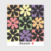 1970年代数々の色レトロデイジー シール (シート)