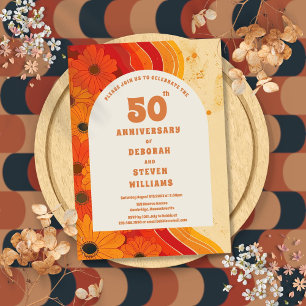 1970年代風の50周年結婚記念日招待状 招待状