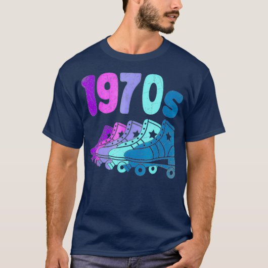 1970年代 70年代 ディスコ風 ローラー スケート ダービー Tシャツ (正面)