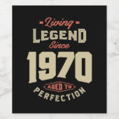 1970年以来の伝説の誕生日ギフト ワインラベル (シングルラベル)