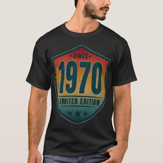1970年以来 限定版 ヴィンテージ レトロ 日没 Tシャツ (正面)