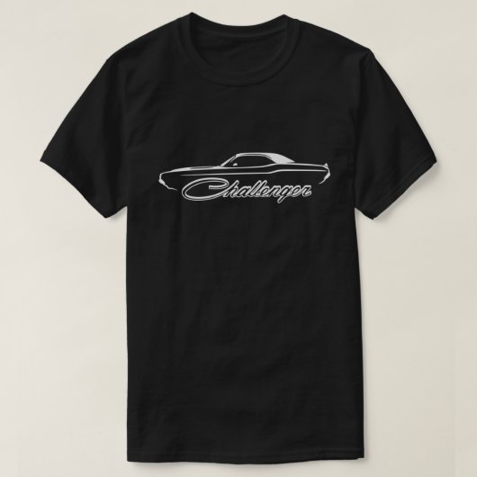 1970年型チャレンジャー ブラックゴースト シルエット Tシャツ (デザイン正面)
