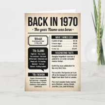 1970年生まれのバースデーカード