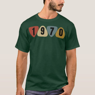 1970年生まれギタリストギターピック音楽誕生日 Tシャツ
