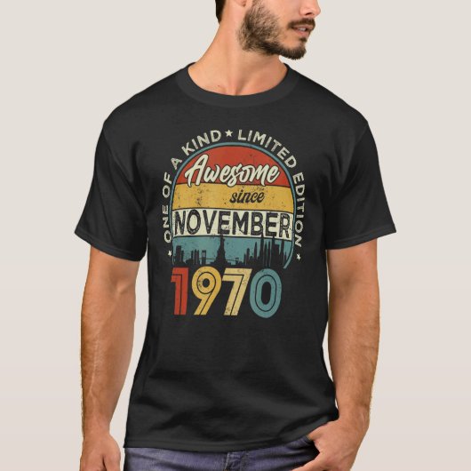 1970年11月52日素晴らしBirから52歳 Tシャツ (正面)