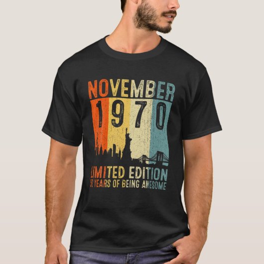 1970年11月52日誕生日ギフトBeinの52年 Tシャツ (正面)