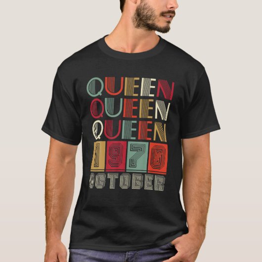 1970年11生まれ月の黒人女性の黒女王 Tシャツ (正面)