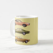 1970年3台のマッスルカー コーヒーマグカップ (正面左)