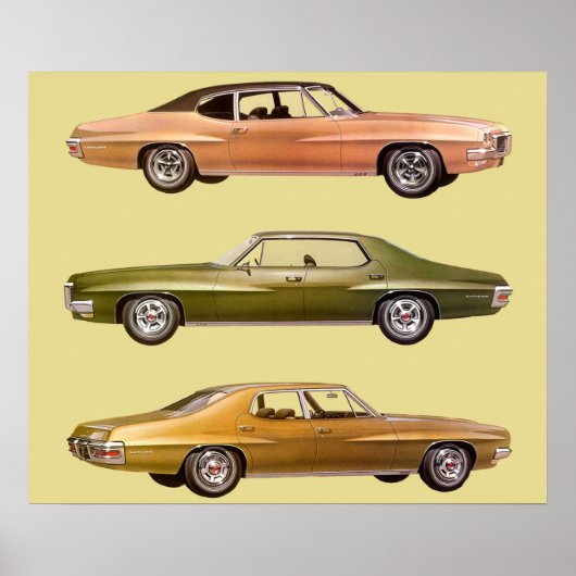 1970年3台のマッスルカー ポスター (正面)