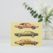 1970年3台のマッスルカー ポストカード (スタンド正面)