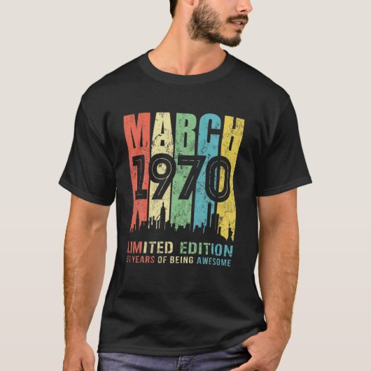 1970年3月51年1970年誕生日ギフト Tシャツ (正面)