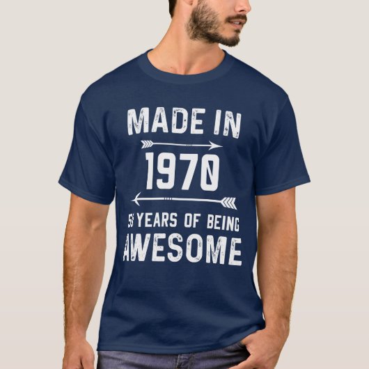 1970年50年のギフト素晴らし男性女性で作られる Tシャツ (正面)