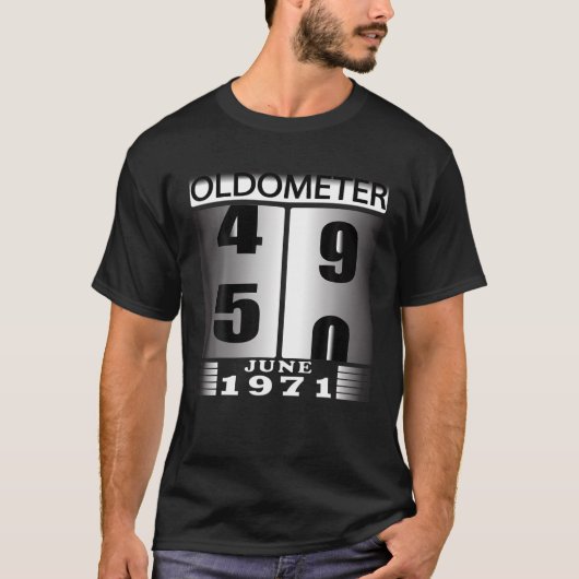 1970年6生まれ月50日おもしろいOldometer 49 50 Tシャツ (正面)