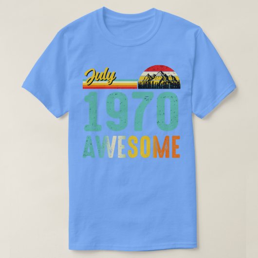 1970年7月誕生日ギフトシャツヴィンテージ1970年7月Aw Tシャツ (デザイン正面)