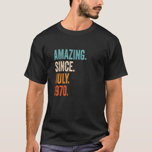 1970年7月53誕生日以来の驚き Tシャツ (正面)