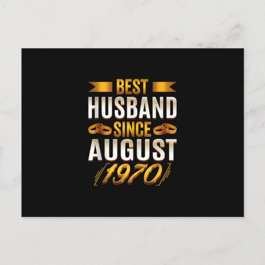 1970年8月以来の最高の夫 - ユニークな50周年記念 ポストカード (正面)