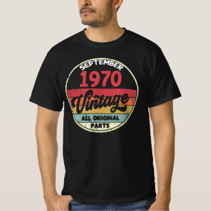 1970年9月ヴィンテージ全オリジナル誕生日ギフト Tシャツ