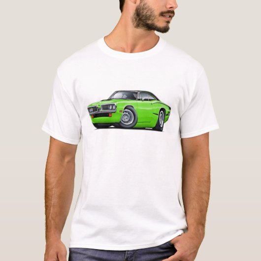 1970極度の蜂のライム黒い上のCストライプ Tシャツ (正面)
