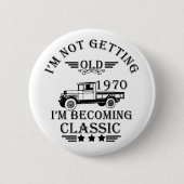 1970生まれ年のヴィンテージ生誕生月贈り物 缶バッジ (正面)