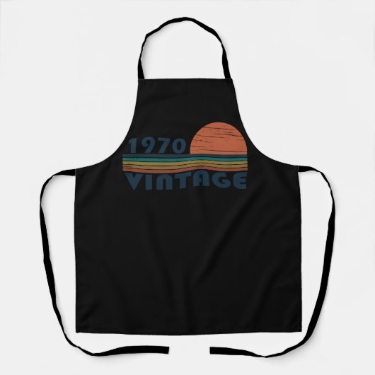 1970生まれ年のヴィンテージ誕生日ギフト エプロン (正面)