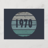 1970生まれ年のヴィンテージ誕生日ギフト シーズンポストカード (正面)