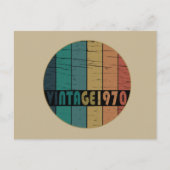 1970生まれ年のヴィンテージ誕生日ギフト シーズンポストカード (正面)