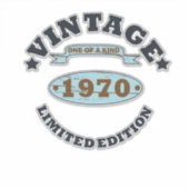 1970生まれ年のヴィンテージ誕生日ギフト シール (正面)