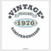 1970生まれ年のヴィンテージ誕生日ギフト シール (シート)