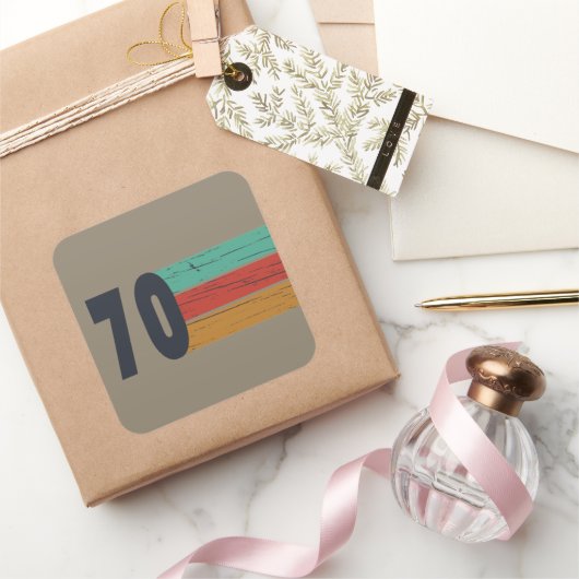 1970生まれ年のヴィンテージ誕生日ギフト スクエアシール (ギフト)