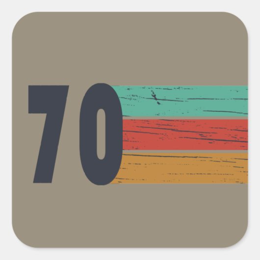 1970生まれ年のヴィンテージ誕生日ギフト スクエアシール (正面)